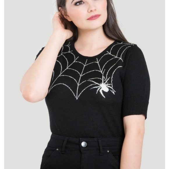 Hell Bunny Sweaters - Hell Bunny spiderweb sweater